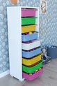 Toy Cabinet with 9 Baskets Multi-Purpose Cabinet - Colorful