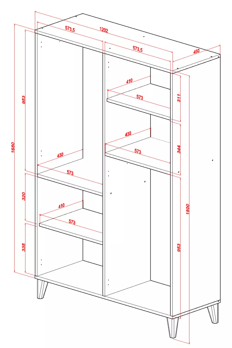Armoire à 4 portes Maya blanche