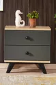 Table de chevet Inci 2 tiroirs anthracite cm
