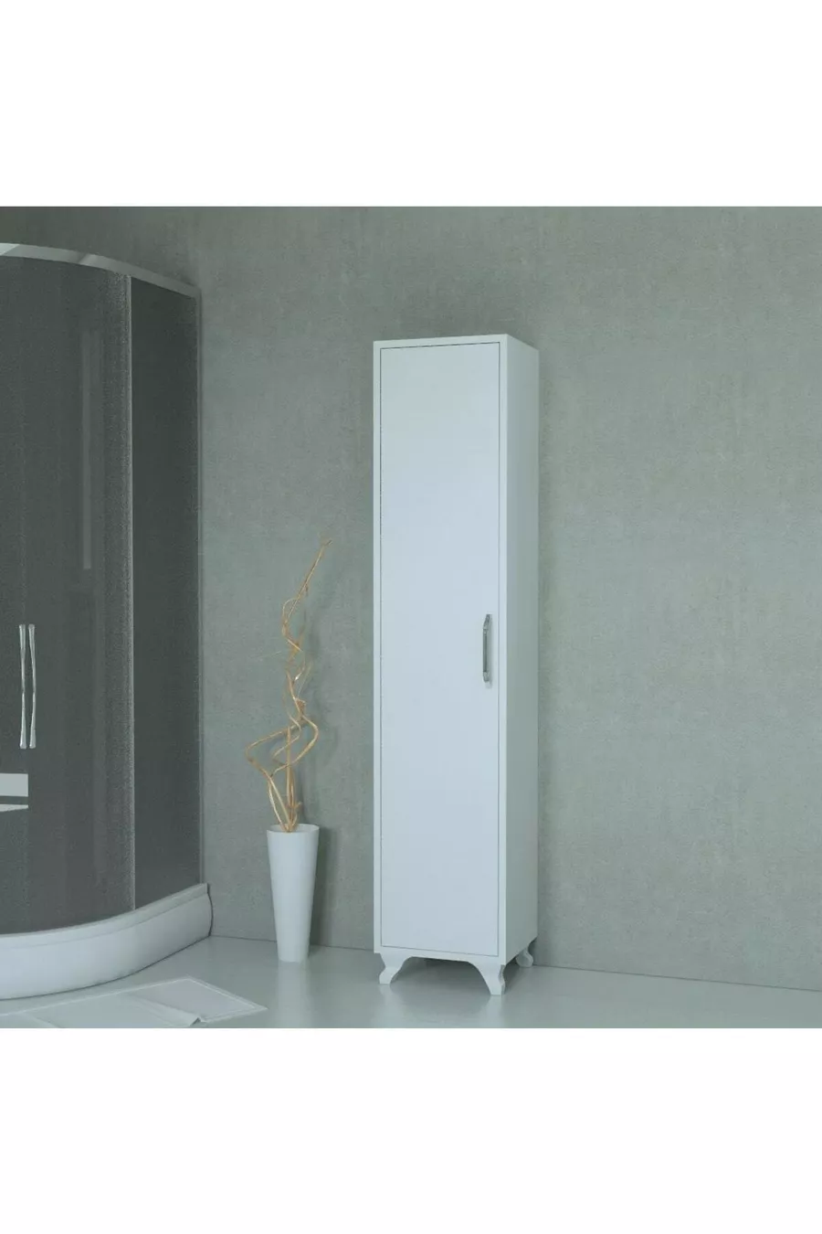 Wit Kast met Meerdere Functies en Planken
