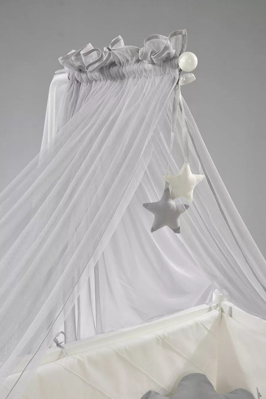 Mondo Side-Swing Wooden Cradle cm (white-motto gray)