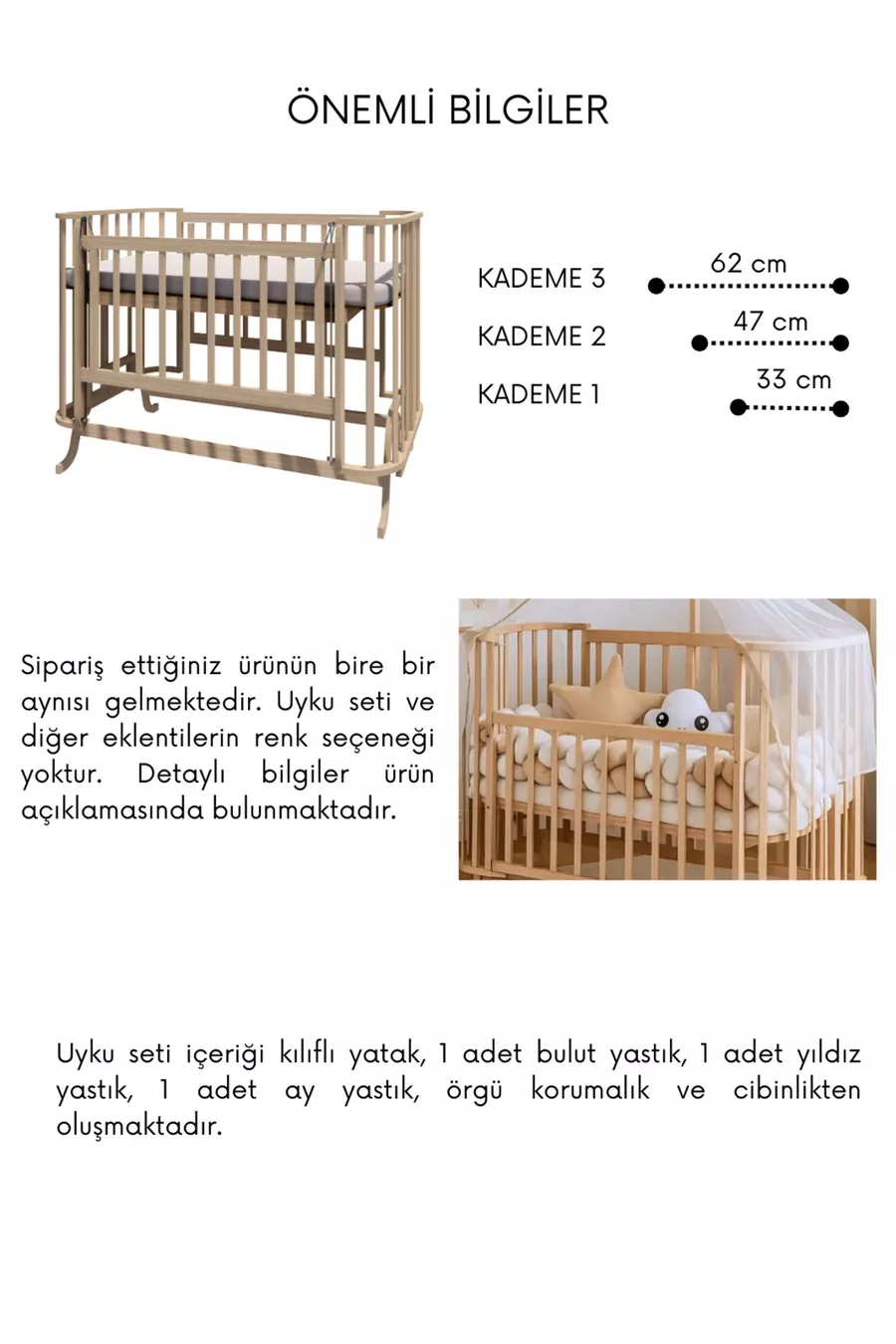 Ensemble de protection en bois brun crème tressé Mabela Beşik