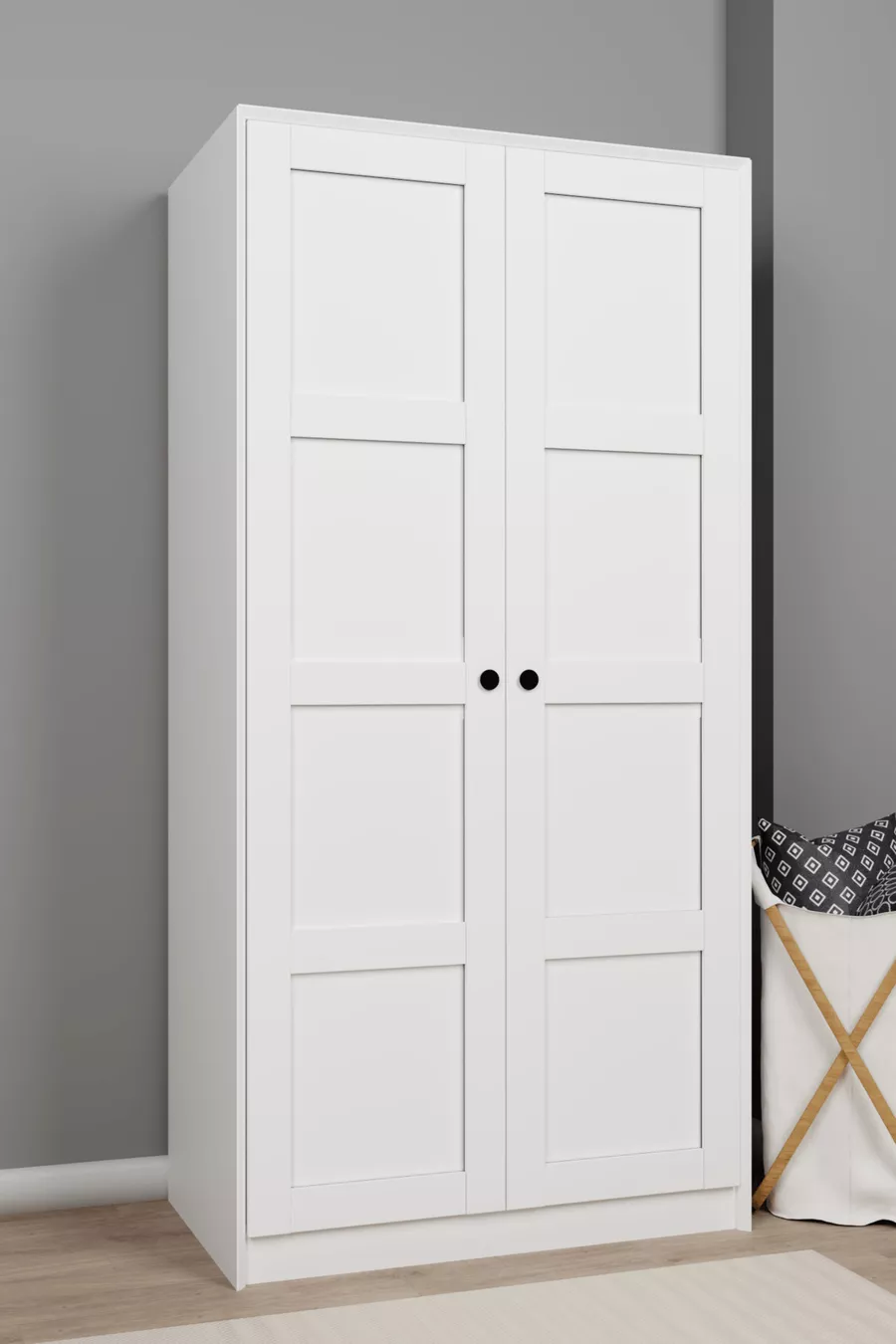 Lucas 2 Deurs Kledingkast en Multifunctionele Kast - Mat Wit