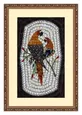 Peinture à motif de cœur avec double perroquet
