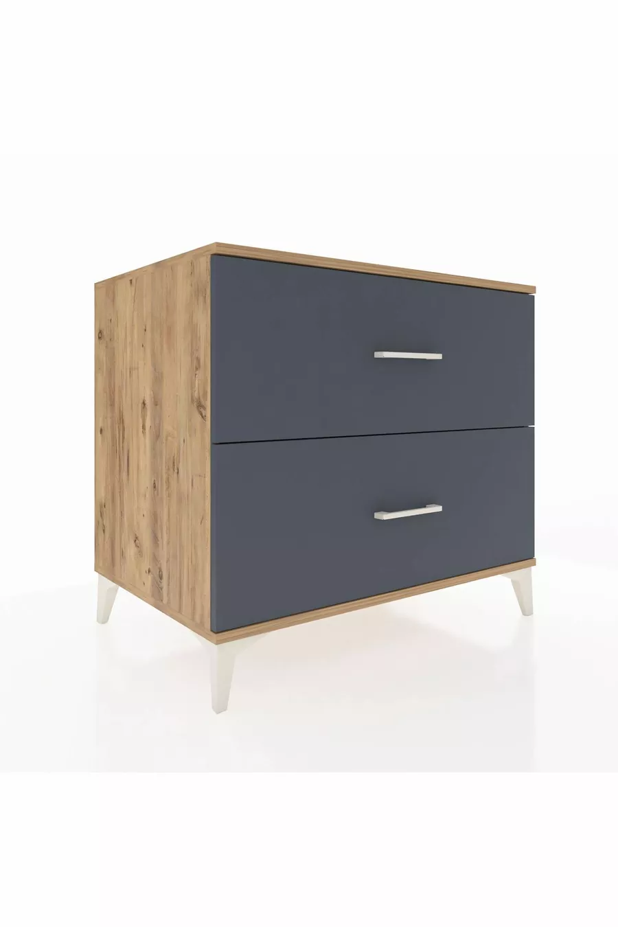 Commode Kronos à 2 tiroirs Pin-Anthracite