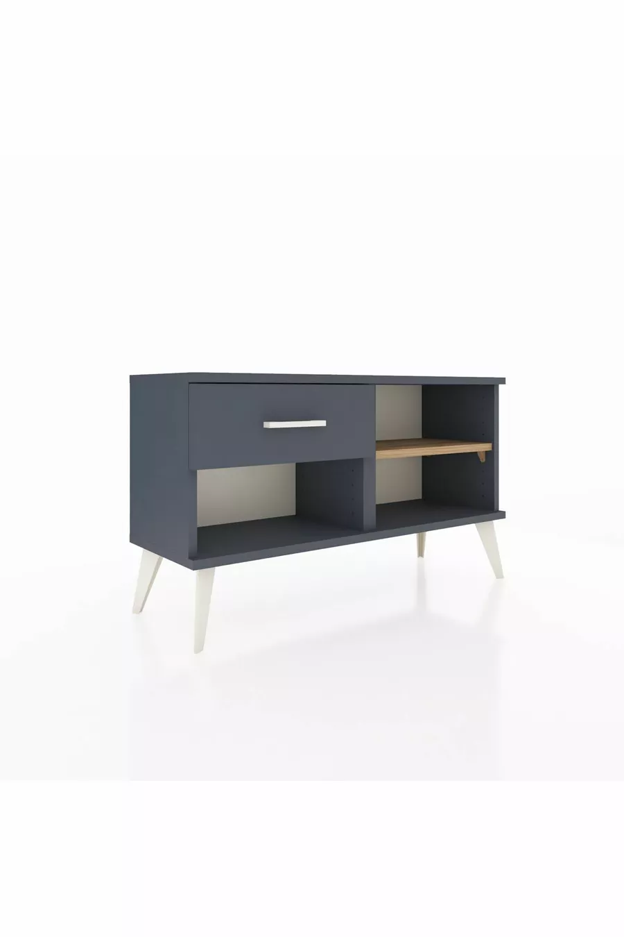 Commode Arges à une étagère et un tiroir Anthracite-Pin/Anthracite