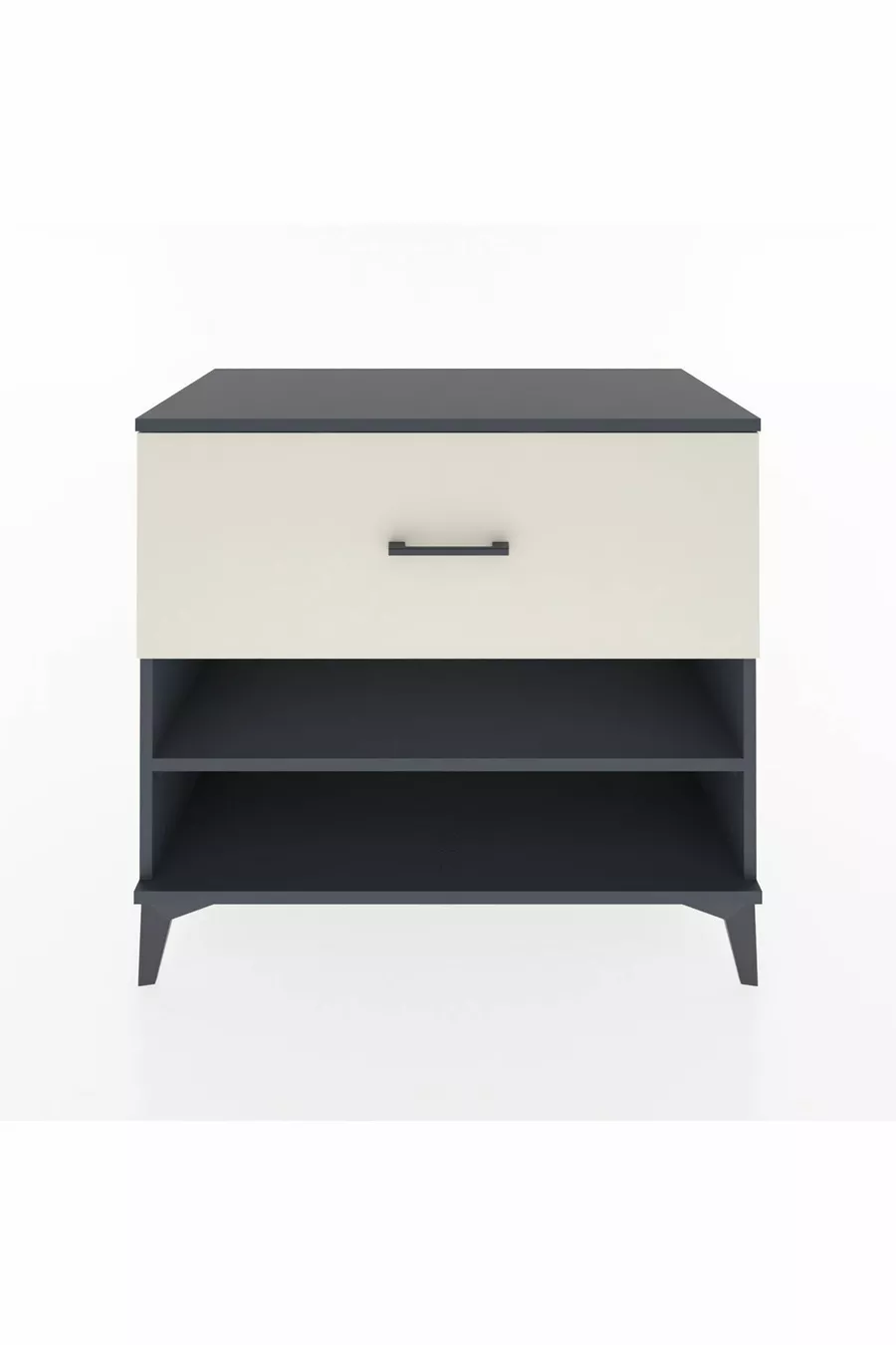 Commode Hyperion à une étagère et un tiroir, anthracite-ardoise