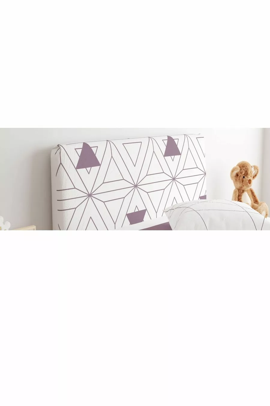 Housse de tête de lit pour chambre d'adolescent Rose poudré Motifs géométriques