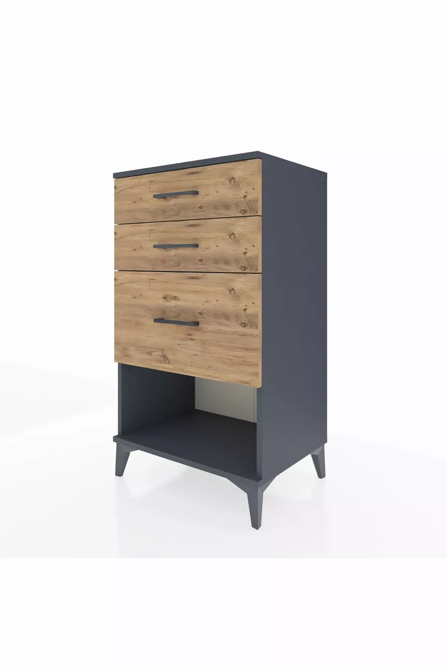 Hyperion Commode 3 Lades Antraciet-Naaldhout