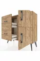 Commode Arges avec une étagère, 2 tiroirs et 2 portes, pin-pin