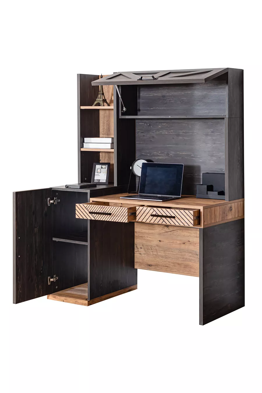 Elit Jugendzimmer - Dreitüriger Schrank, Bettgestell, Nachttisch, Kommode, Schreibtisch, Bücherregal