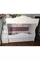 Lit superposé pour enfant en MDF (BLANC - MODÈLE À LATTES)