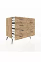 خزانة هابريون ذات 6 أدراج خشب الصنوبر/رخام الصنوبر