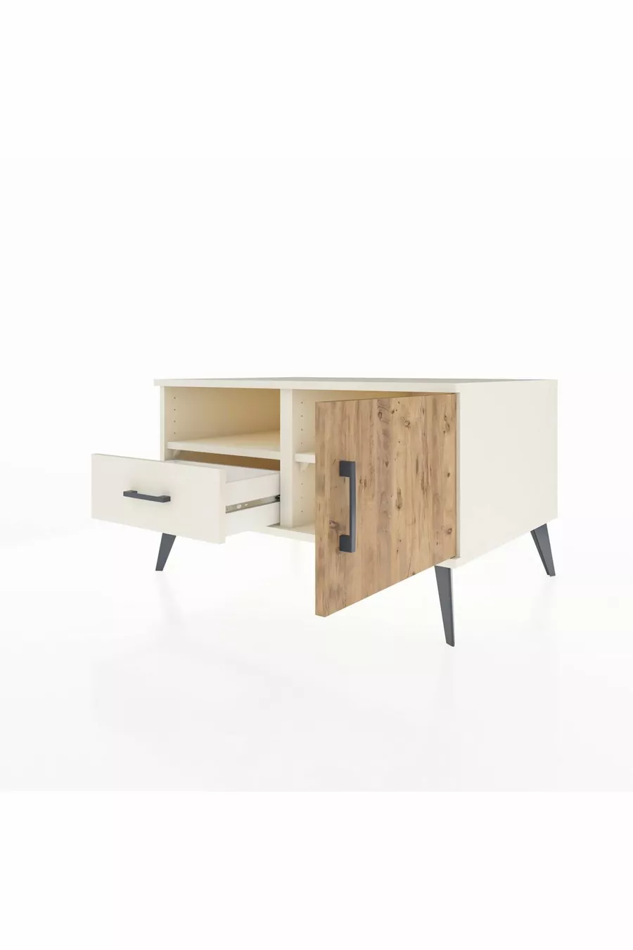 Kronos Dresser 2-Shelf Single Drawer Single Door Moonstone-Pine/Moonstone