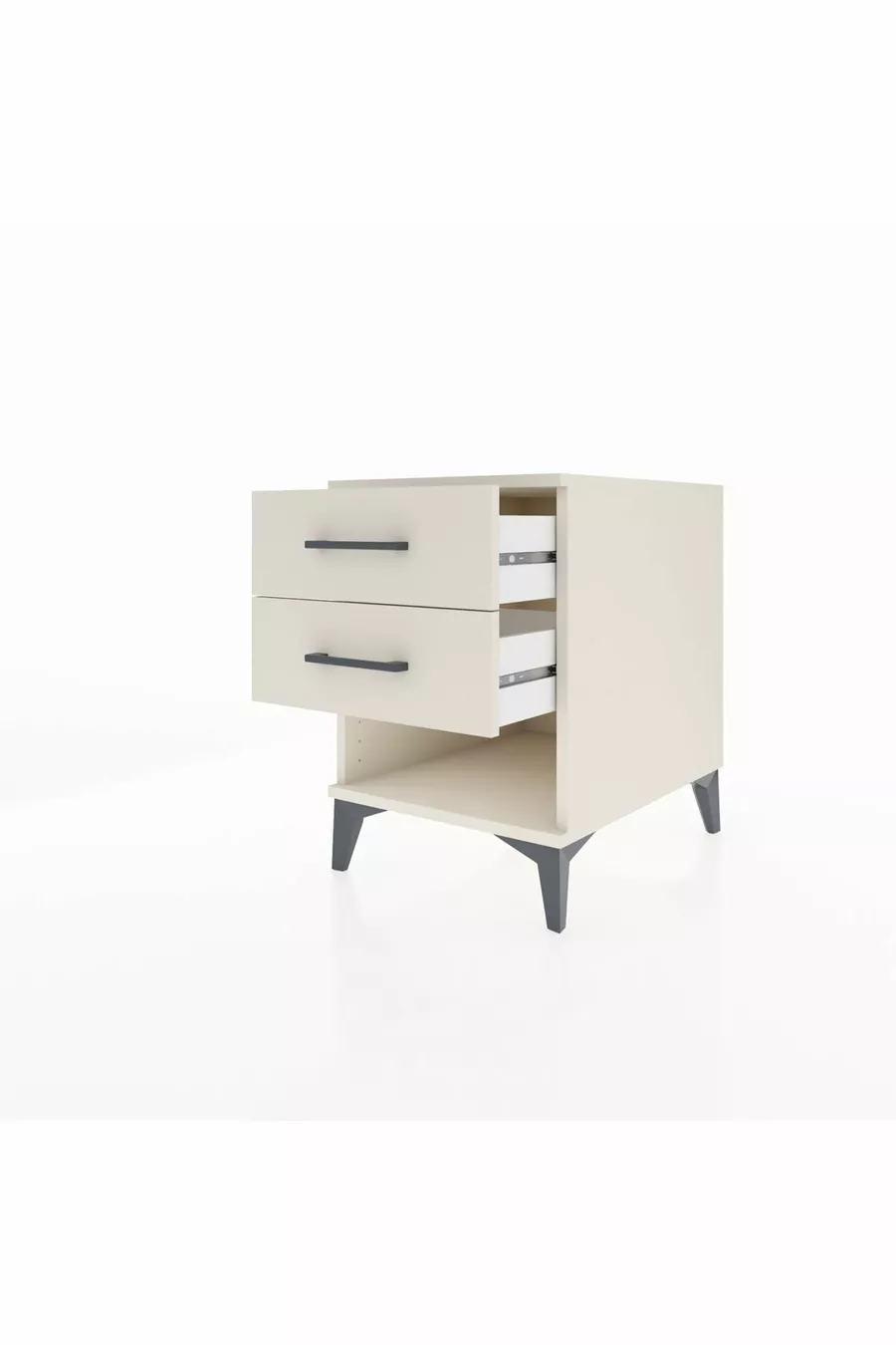 Table de chevet Kronos à 2 tiroirs Pierre de lune-Pierre de lune