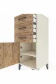 Commode Hyperion à une étagère, 3 tiroirs et une porte, Pierre de lune-Pin