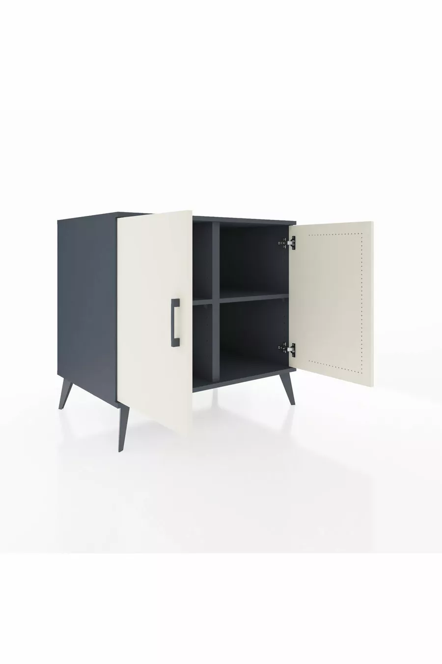 Commode Kronos 2 étagères 2 portes Anthracite-Pierre de lune/Anthracite