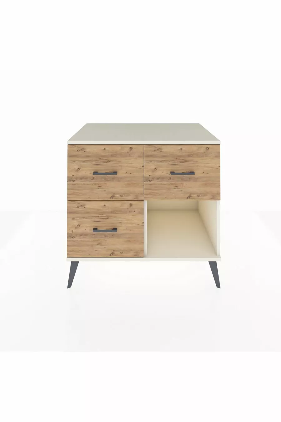 Commode Kronos 3 tiroirs Pierre de lune-Pin