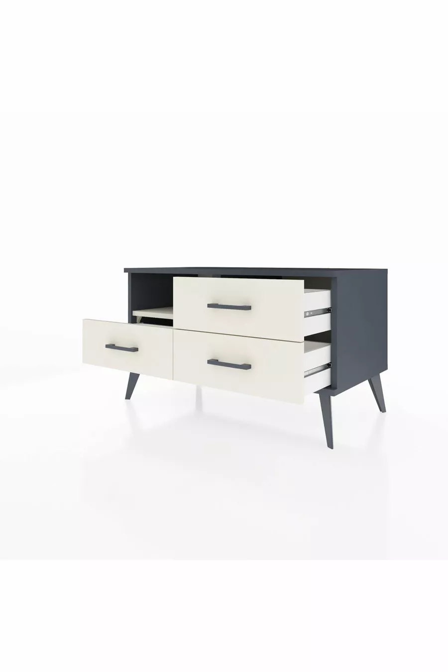 Hyperion Kommode mit einem Regal und 3 Schubladen Anthrazit-Marmor