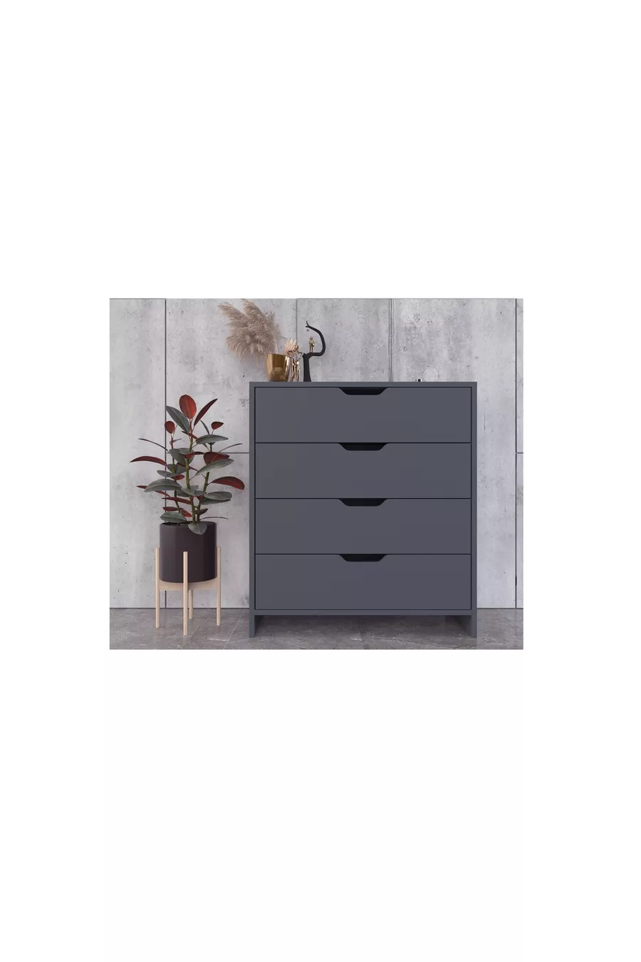 COMMODE EFES, 4 TIROIRS, ANTHRACITE