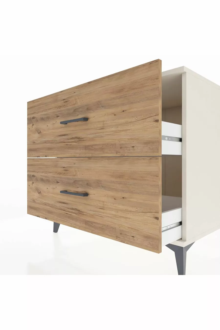 Commode Kronos 2 tiroirs Pierre de lune-Pin