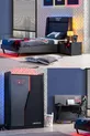 Chambre d'ado avec thème gamer - Armoire à 2 portes, Lit, Table de chevet, Bureau
