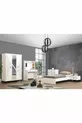 غرفة نوم شبابية صَفِير - خزانة بثلاثة أبواب، سرير، طاولة جانبية، كومودينو، مكتب