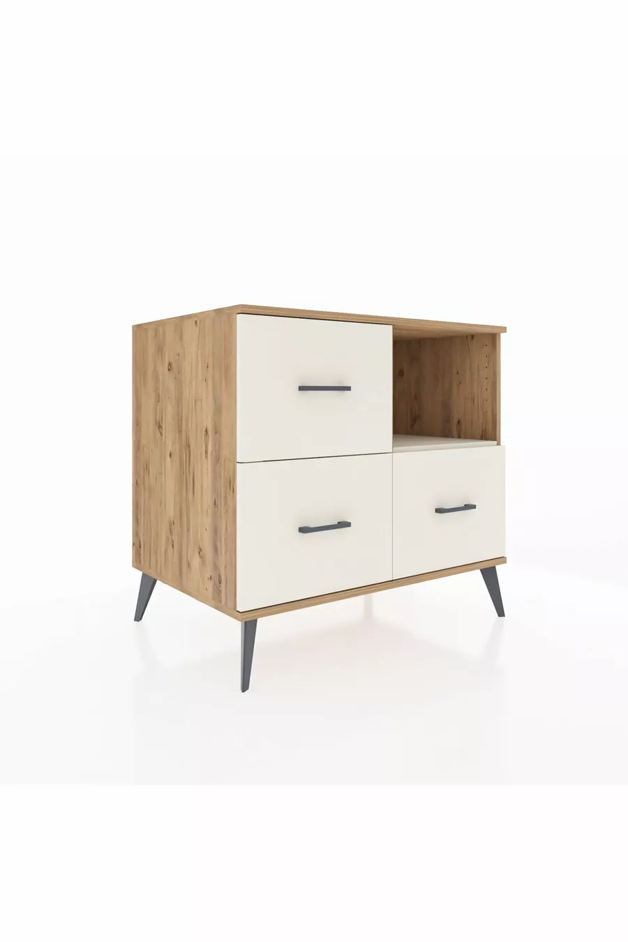 Kronos Kommode Ein Regal 3 Schubladen Kiefer-Marmor