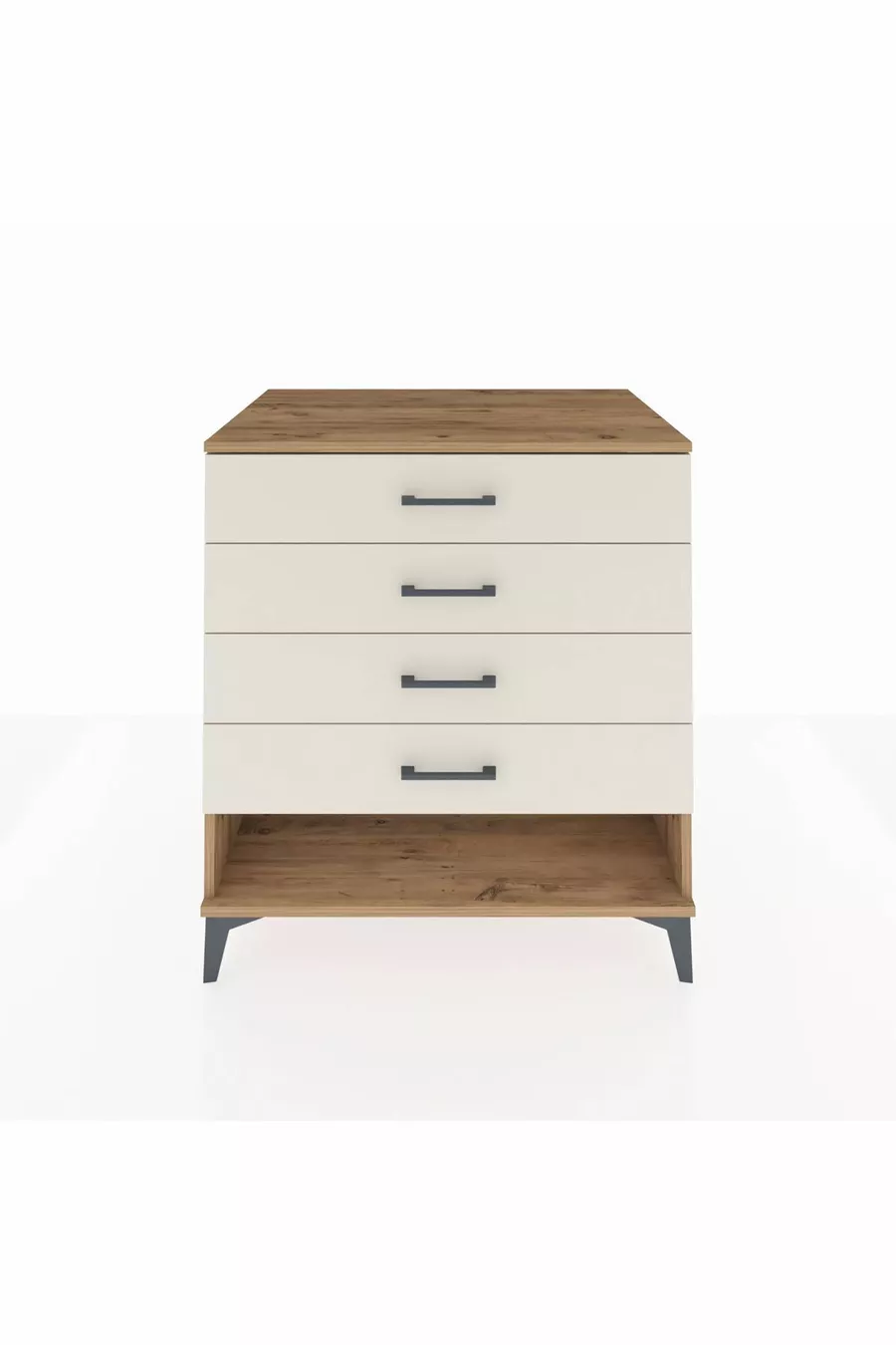 Kronos Kommode mit 4 Schubladen Kiefer-Marmor
