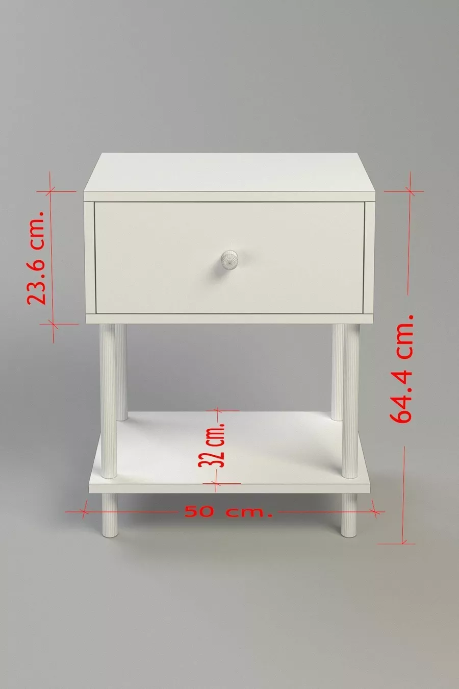 Table de chevet moderne avec couvercle rabattable et étagère, organisateur de chevet pour chambre, table d'appoint sur pieds en bois - Blanc