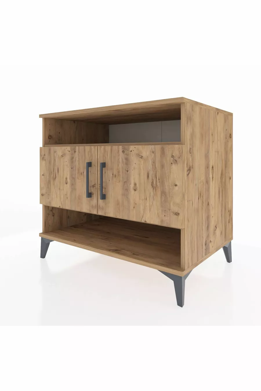 Commode Kronos 3 étagères 2 portes Pin-Pin