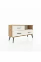 Commode Arges à un seul étagère et 3 tiroirs en pin-onyx