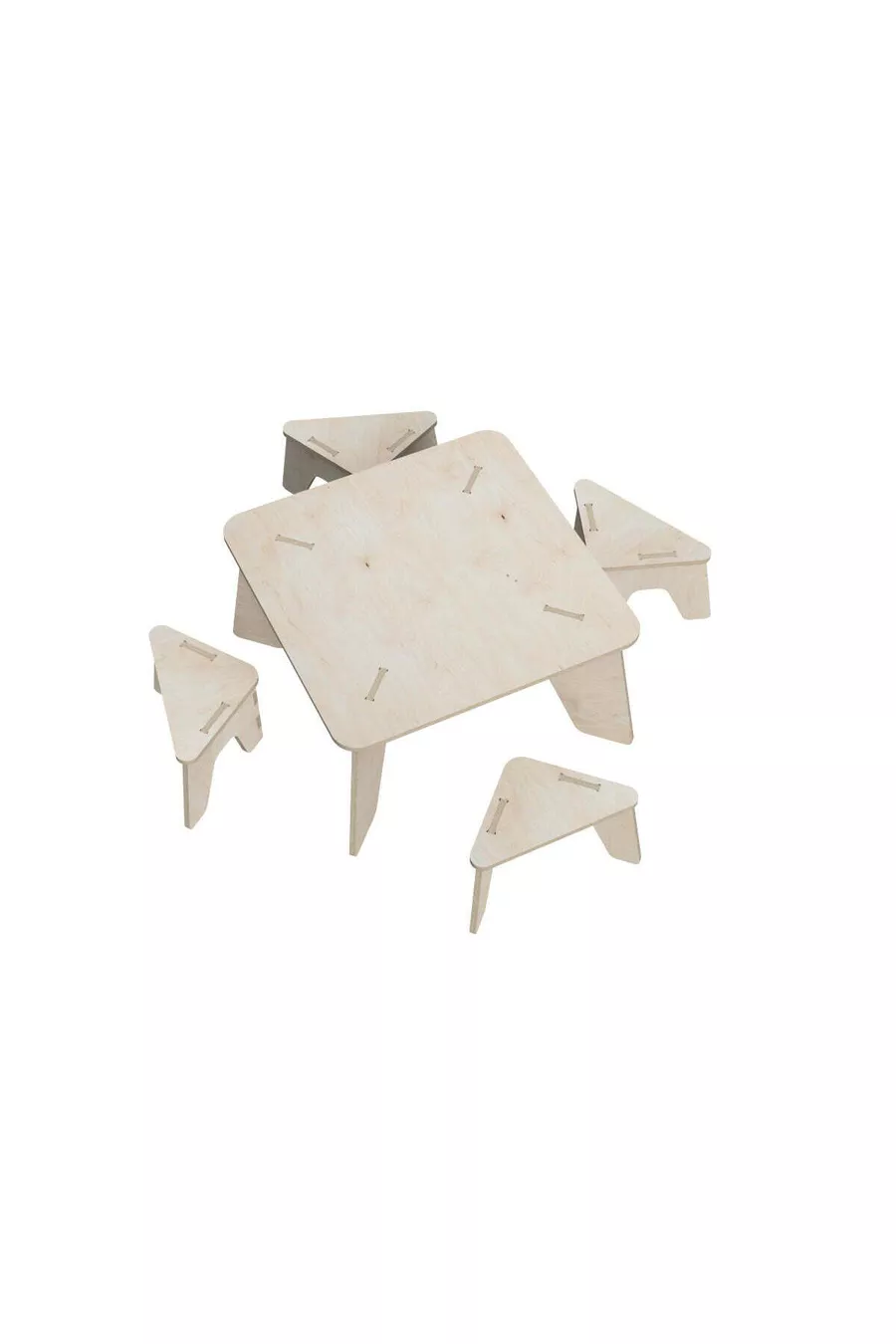 - Square Kids Table Set Organic, Paintable, Portable, Special Design