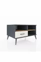 Commode Kronos 2 étagères 1 tiroir Anthracite-Cèdre/Mer de pierre