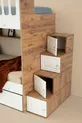 Zümrüt Bunkbed mit Kinderbett, Stahlgestütztes Membranbeschichtung % MDF