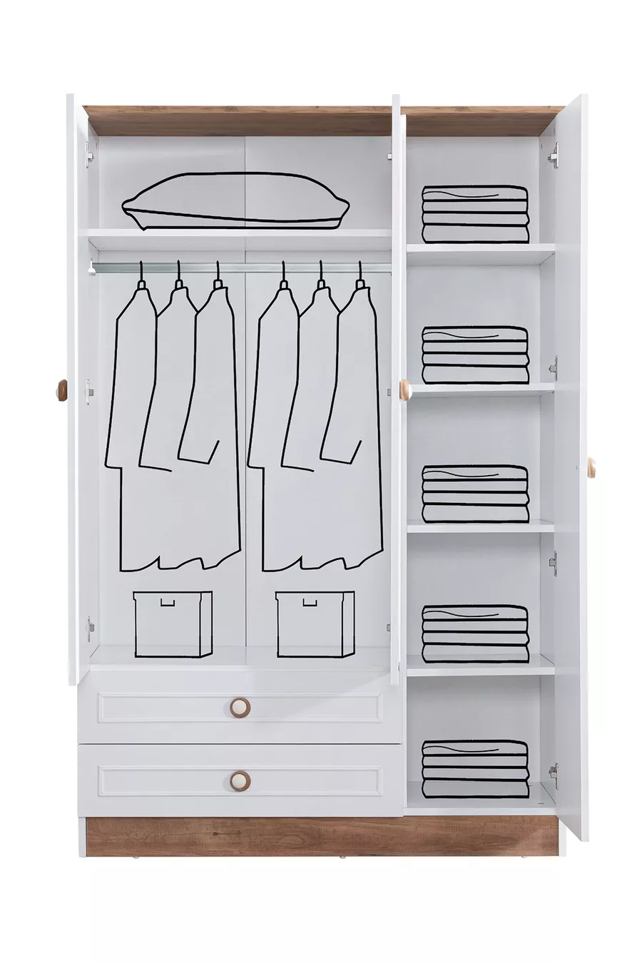 Chambre d'Ado Beta - Armoire 3 Portes, Lit, Bureau