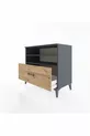 Commode Hyperion 2 étagères 1 tiroir Anthracite-Épicéa