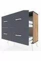 Commode Arges 4 tiroirs Pin-Anthracite