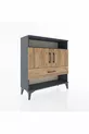 Commode Arges 3 étagères 1 tiroir 2 portes Anthracite-Épicéa