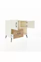 Commode Kronos à 2 étagères, 1 tiroir, 2 portes, Pierre de lune/Pierre de lune/Pin