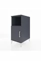 Table de chevet Kronos à 2 étagères avec 1 porte Anthracite-Anthracite