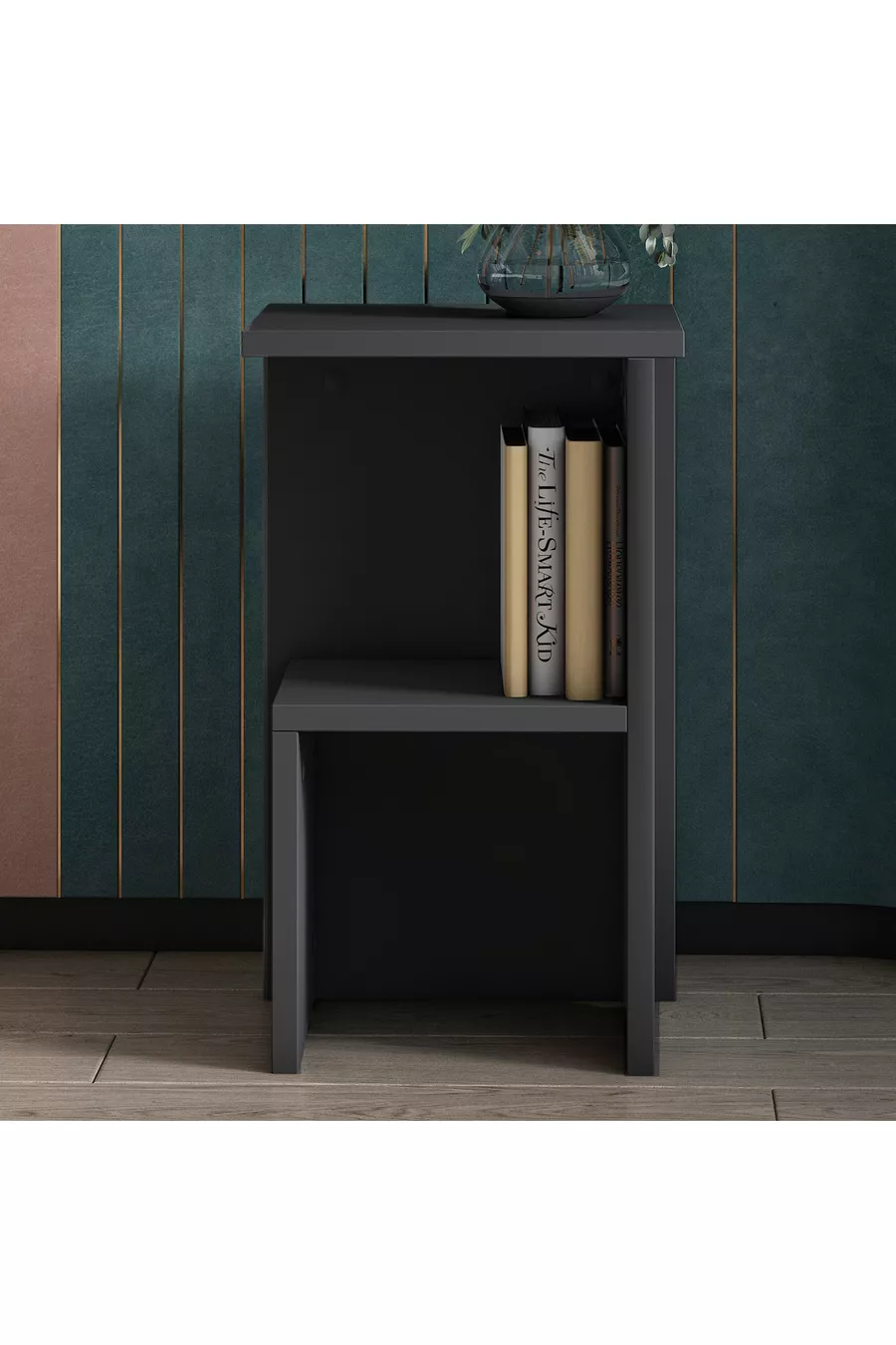 Table de chevet et table d'appoint moderne Roisin multifonctionnelle Anthracite