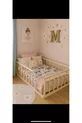 Lit pour enfant en bois massif naturel avec lattes rondes cm X cm Bois naturel