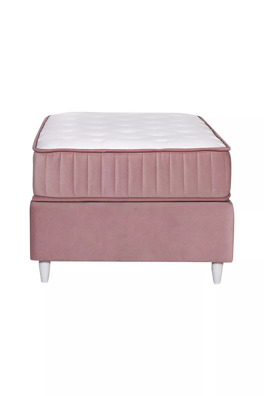 Ensemble de lit Royal Lux avec sommier coffre et tête de lit, matelas à ressorts, rose