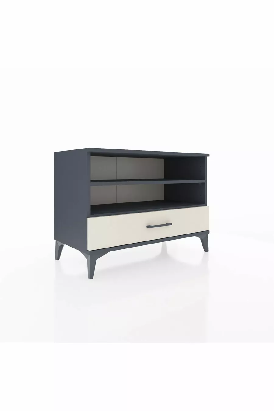 Commode Hyperion 2 étagères 1 tiroir Anthracite-Quartz