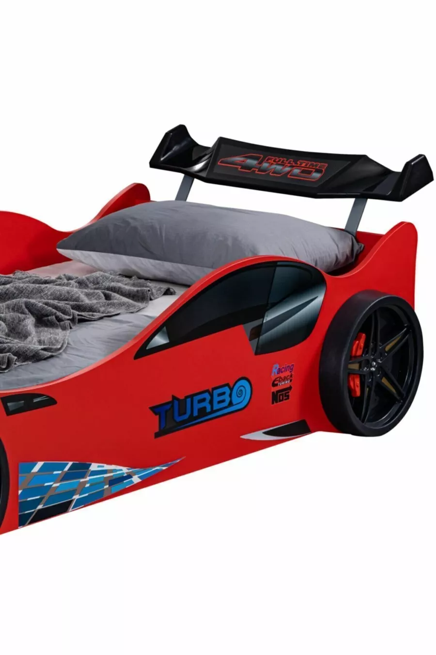 Lit avec voiture, Lit super ventilé avec voiture - Rouge