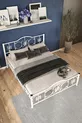 Pero Double Bed Wrought Iron Metal Bed White