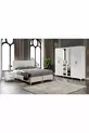 Complete MDF Paris White Bedroom Set with 6 Doors and Bed Base