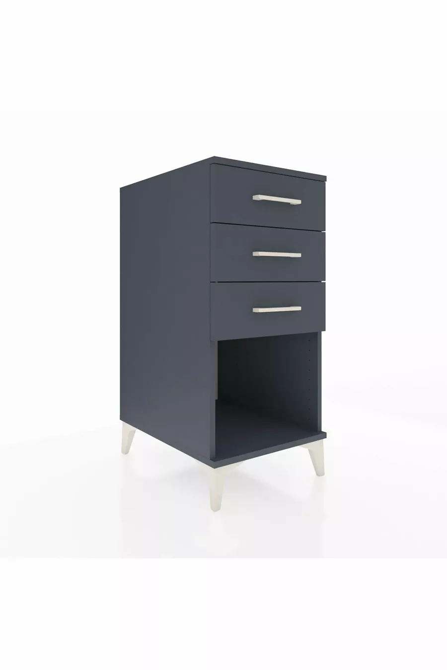Kronos Nightstand 3 Drawers Anthracite-Anthracite