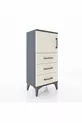 Arges Commode Single Shelf with 3 Drawers and 1 Door Anthracite-Crystal Grey